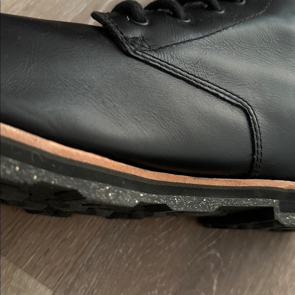 THE NORTH FACE 100 Gram Black Leather Boots Lace-Up SIZE 14 MEN’S Rugged Outdoor - Picture 6 of 14